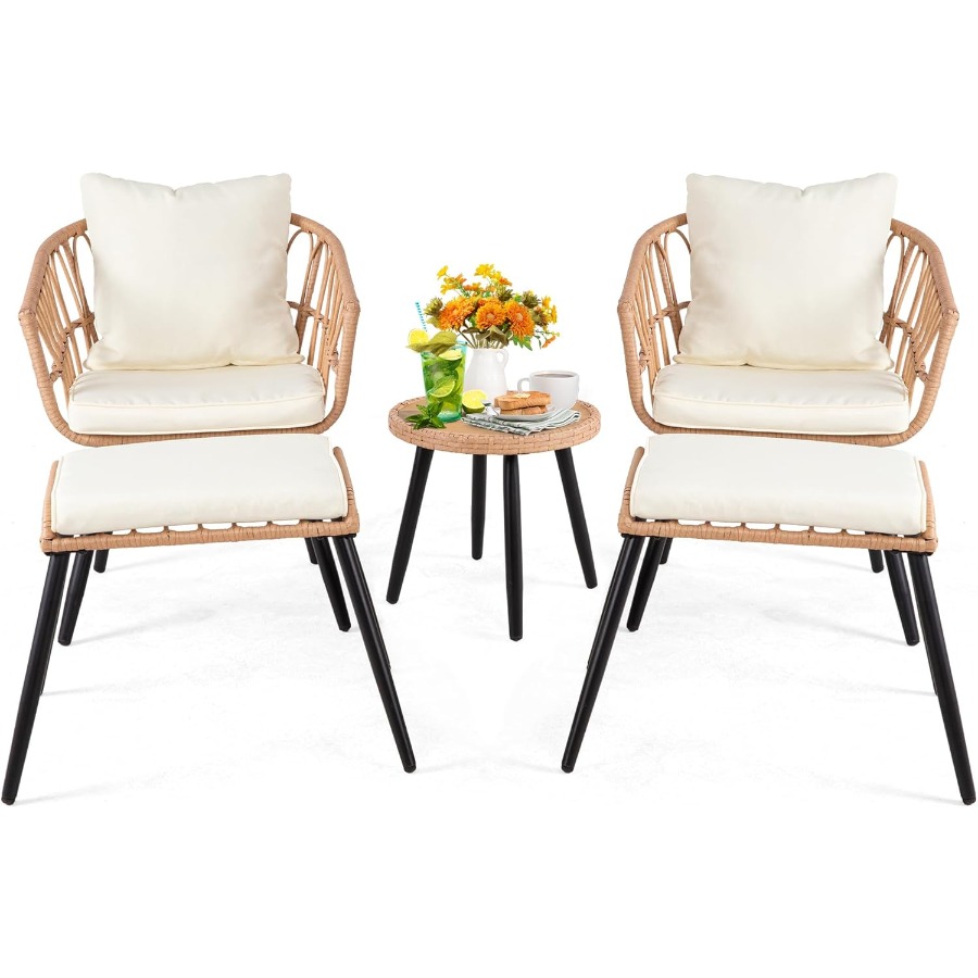 5 Piece Patio Furniture Set Ou - Outdoor Furniture Rattan reseña y precio