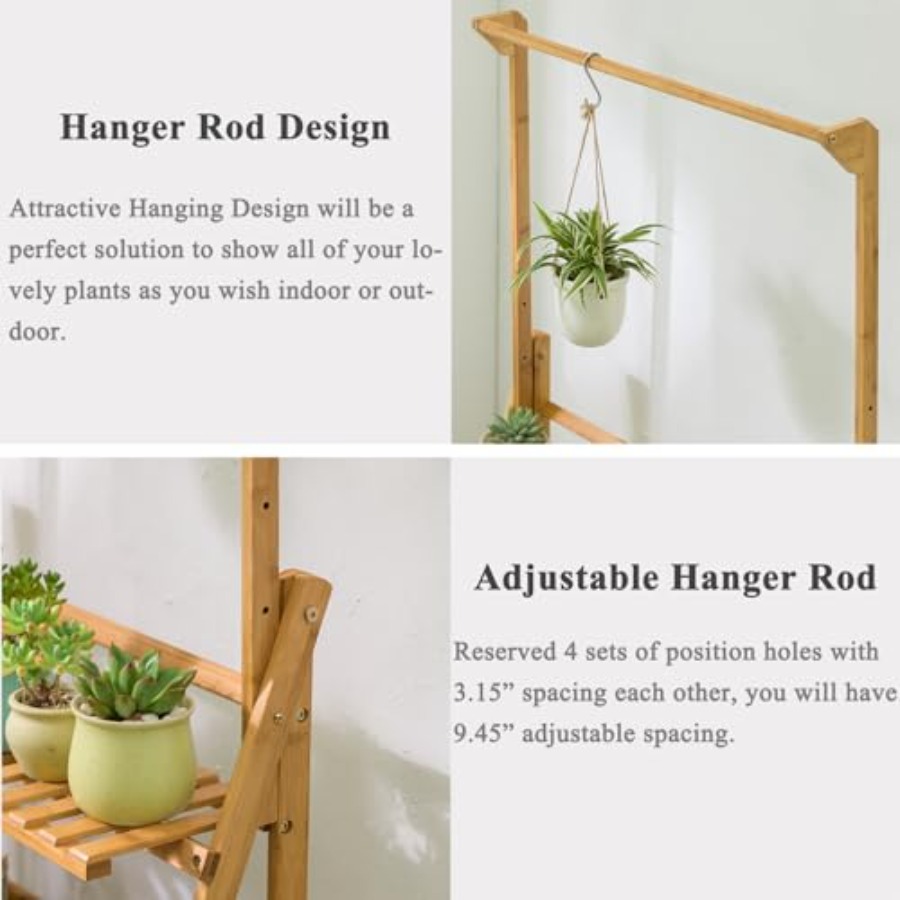 Bamboo 3-Tier Hanging Plant St - Outdoor Furniture Luxury reseña y precio