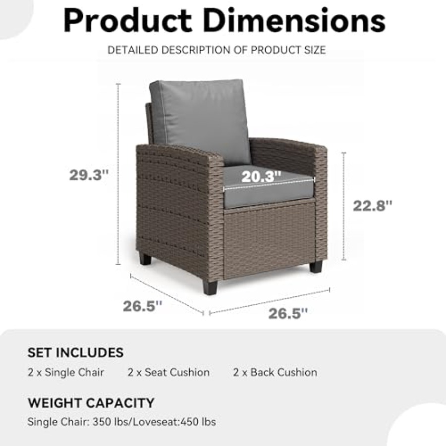 2 Pieces Patio Furniture Set O - Outdoor Furniture Rattan reseña y precio