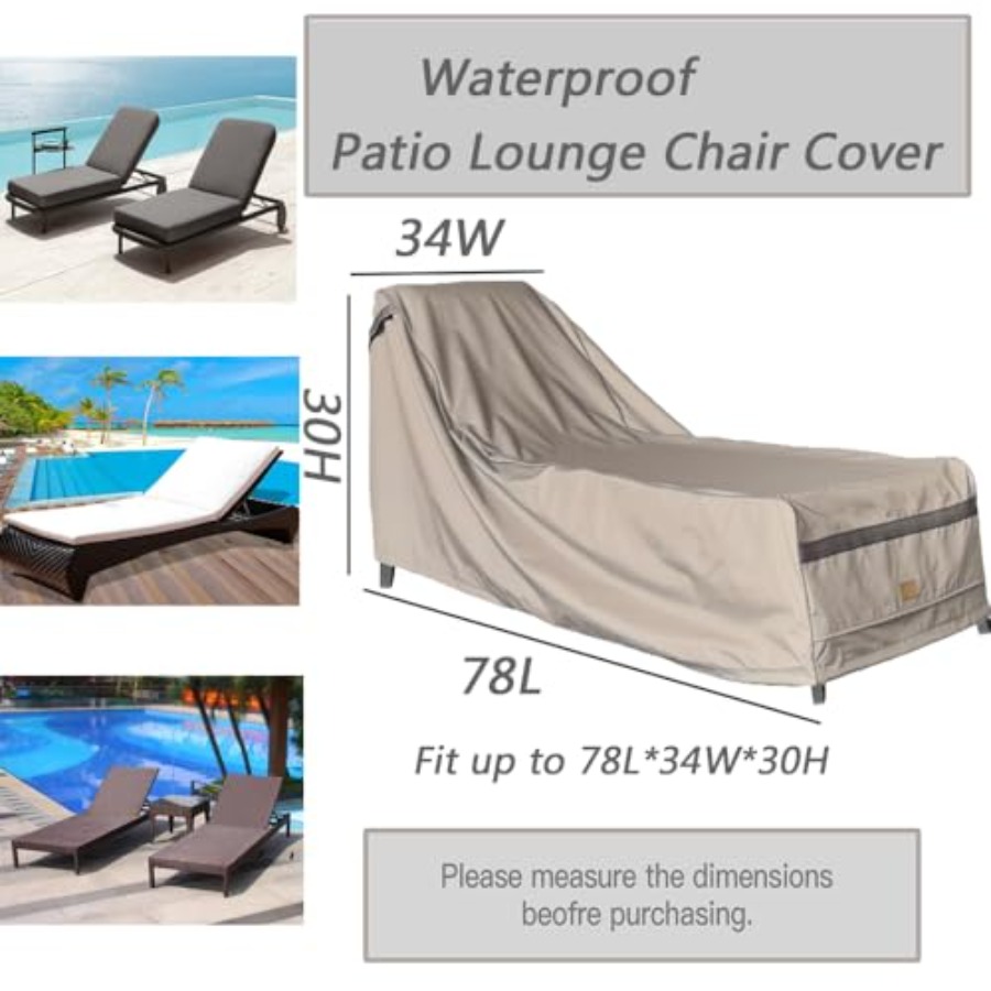 Patio Chaise Lounge Cover Wate - Outdoor Furniture Heavy Duty reseña y precio