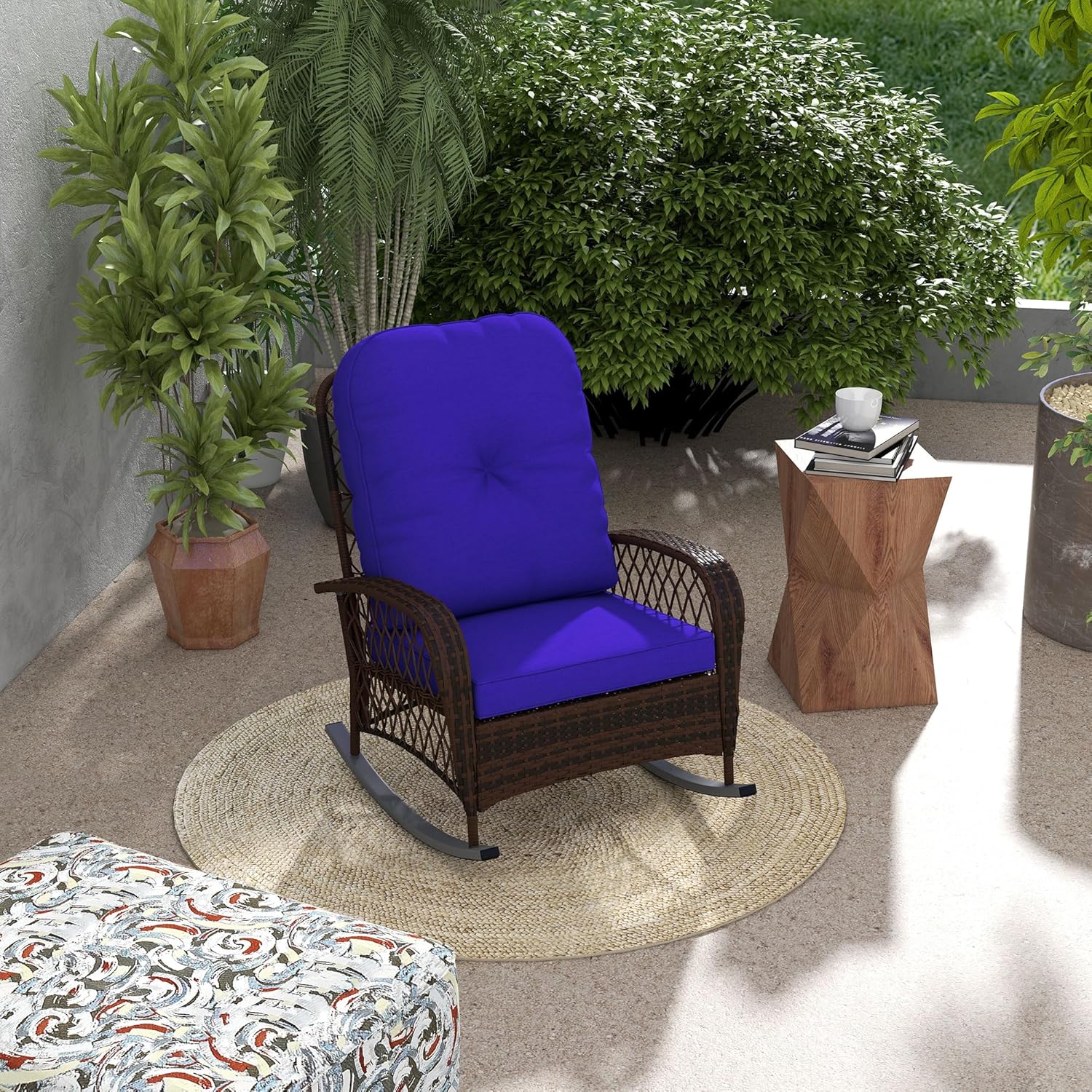Outdoor Wicker Rocking Chair w - Outdoor Furniture No Cushions reseña y precio