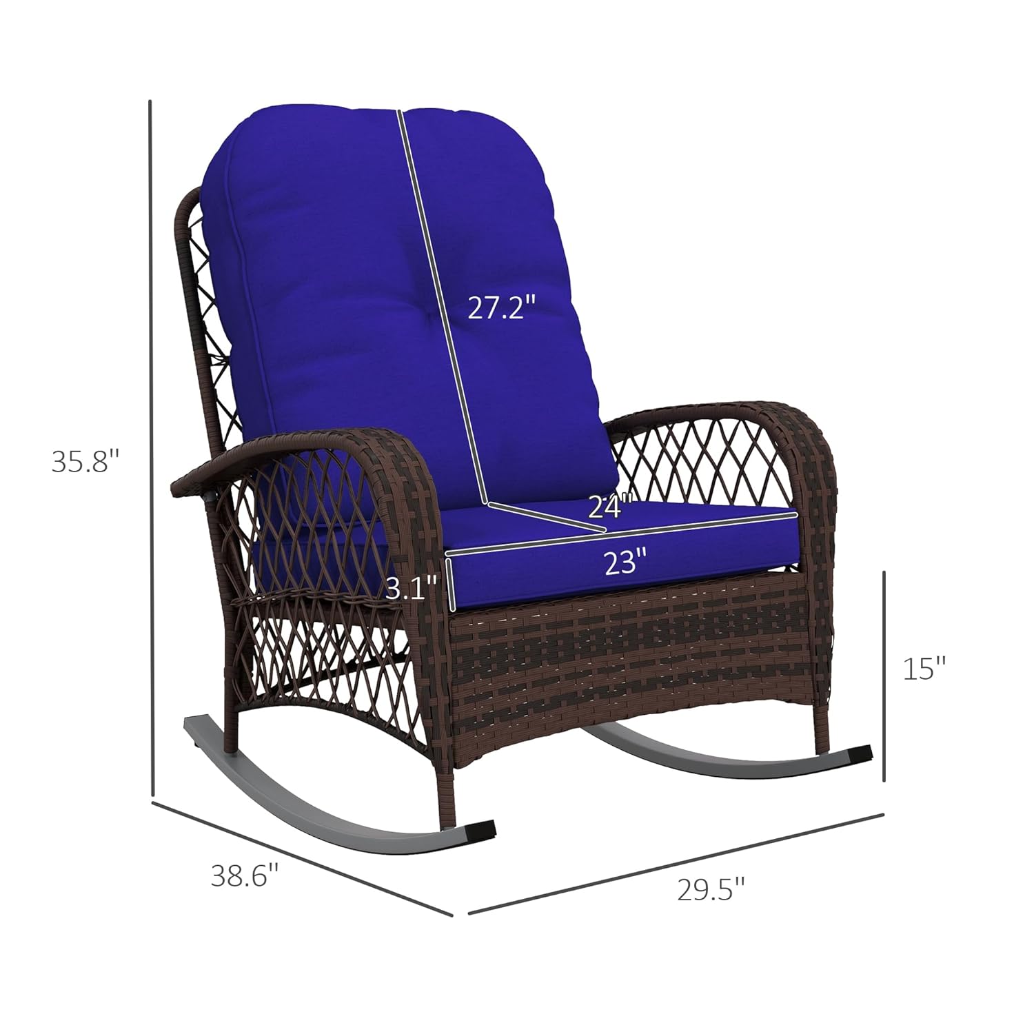 Outdoor Wicker Rocking Chair w - Outdoor Furniture No Cushions reseña y precio