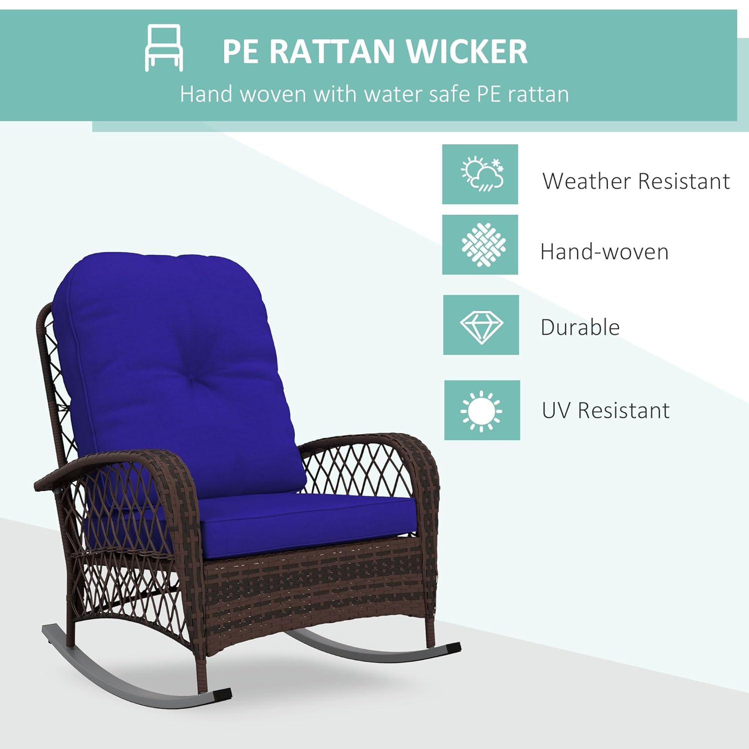 Outdoor Wicker Rocking Chair w - Outdoor Furniture No Cushions reseña y precio