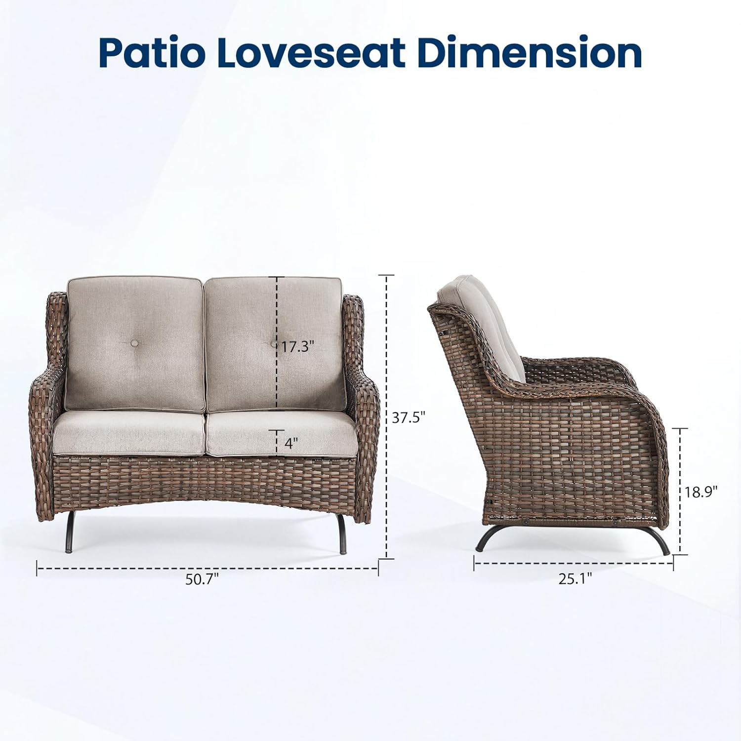 Patio Loveseat Sofa, Outdoor W - Outdoor Furniture Loveseat reseña y precio