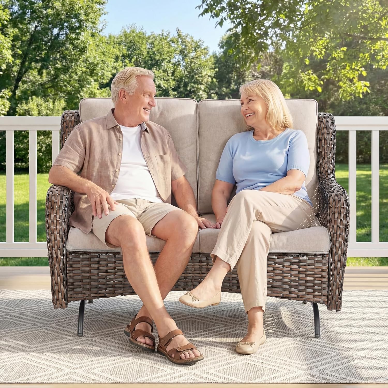 Patio Loveseat Sofa, Outdoor W - Outdoor Furniture Loveseat reseña y precio