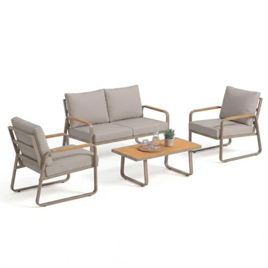 4 Piece Patio Furniture Set fo - Outdoor Furniture Loveseat reseña y precio