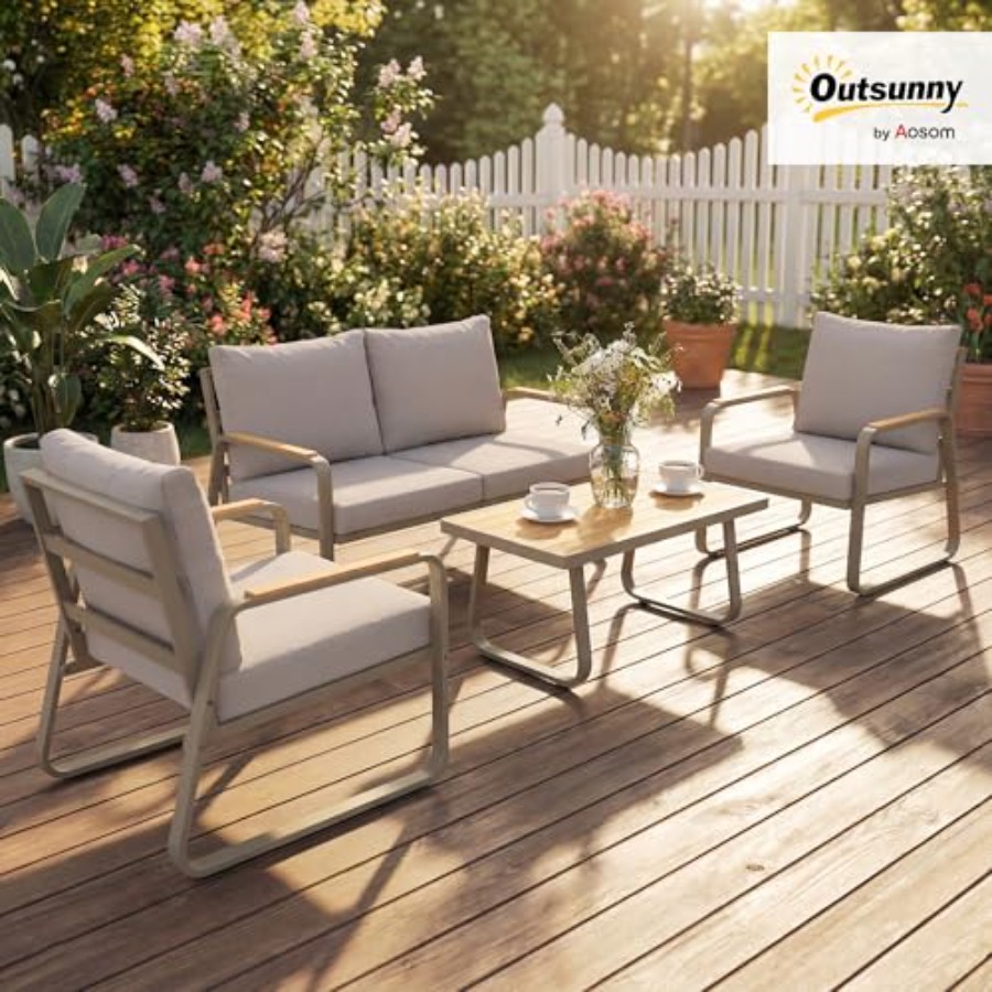 4 Piece Patio Furniture Set fo - Outdoor Furniture Loveseat reseña y precio