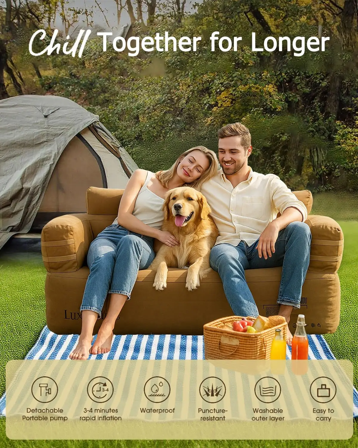 Portable Inflatable Couch for  - Outdoor Furniture Luxury reseña y precio