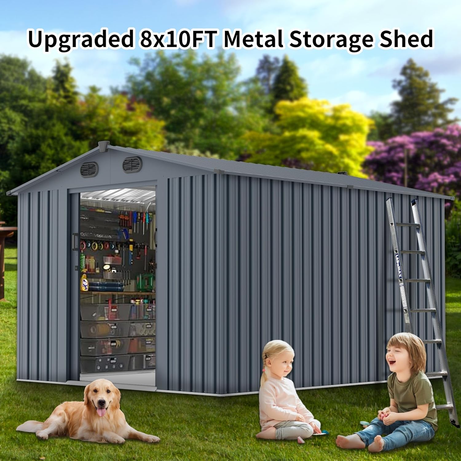 Outdoor Storage Shed 8x10 FT w - Outdoor Furniture With Storage reseña y precio