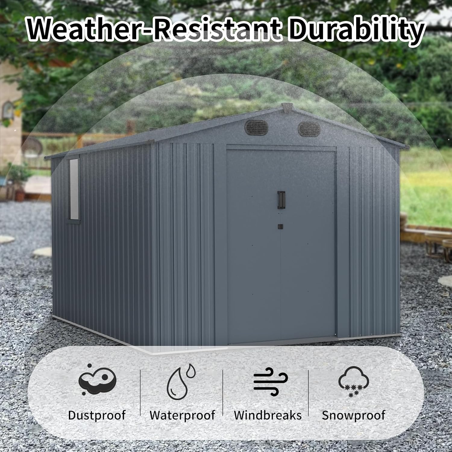 Outdoor Storage Shed 8x10 FT w - Outdoor Furniture With Storage reseña y precio