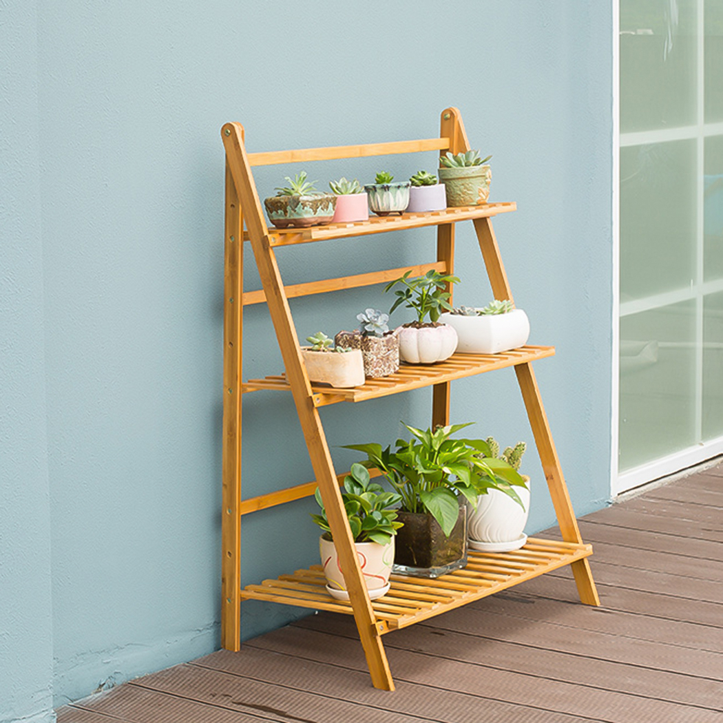 3 TiersBamboo Ladder Plant Sta - Outdoor Furniture Luxury reseña y precio