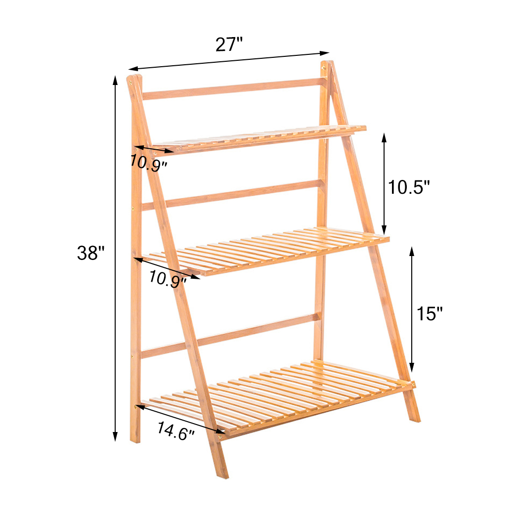 3 TiersBamboo Ladder Plant Sta - Outdoor Furniture Luxury reseña y precio