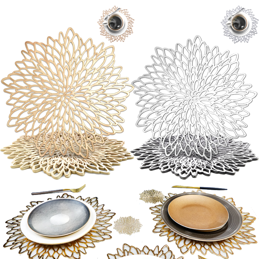 Set of 4 Metallic Placemats Se - Outdoor Furniture Designer reseña y precio