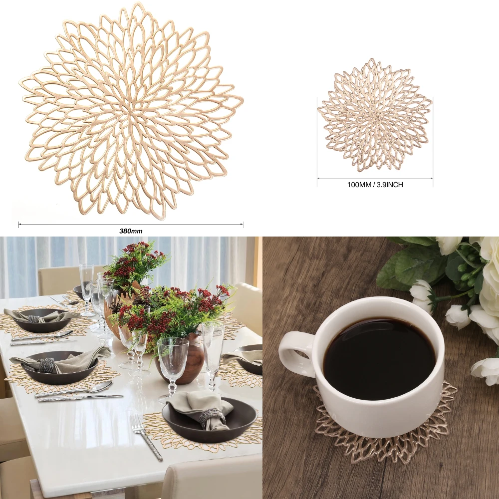 Set of 4 Metallic Placemats Se - Outdoor Furniture Designer reseña y precio