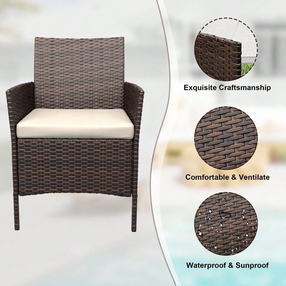 Pieces Patio Furniture Set, Ra - Outdoor Furniture Rattan reseña y precio