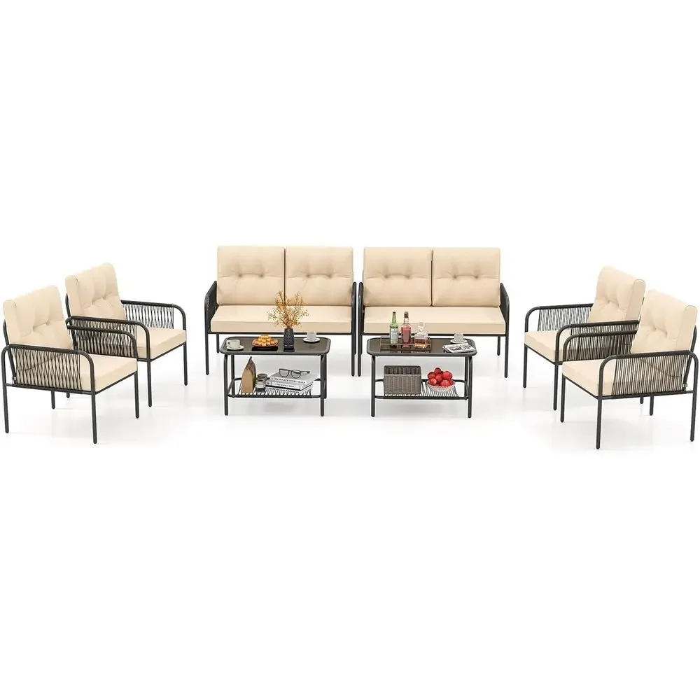 8-Piece Outdoor Patio Furnitur - Outdoor Furniture Loveseat reseña y precio
