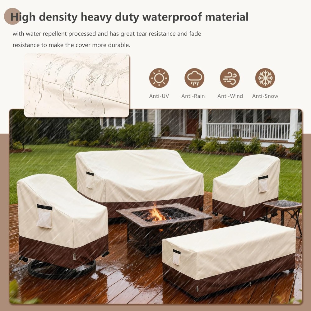4-Piece Patio Furniture Covers - Outdoor Furniture Heavy Duty reseña y precio