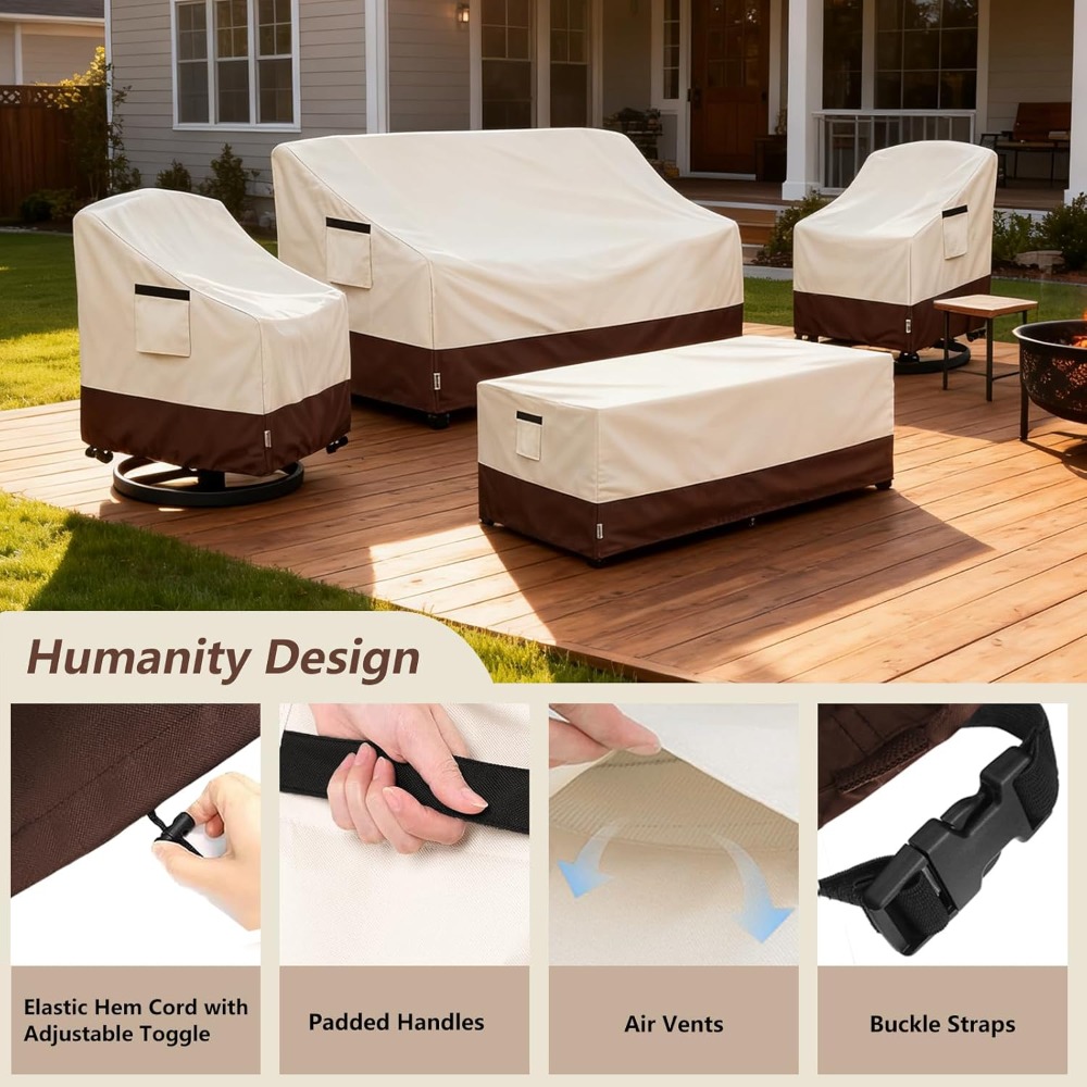 4-Piece Patio Furniture Covers - Outdoor Furniture Heavy Duty reseña y precio