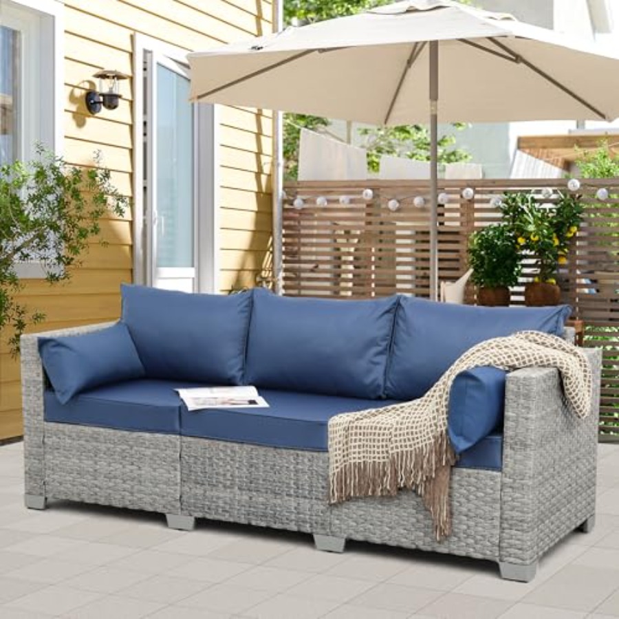 Outdoor Couch 3 Seater Wicker  - Outdoor Furniture Rattan reseña y precio