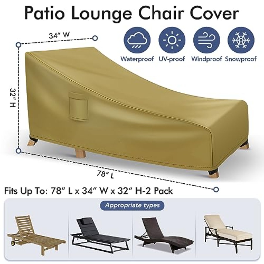 Chaise Lounge Covers Outdoor W - Outdoor Furniture Heavy Duty reseña y precio